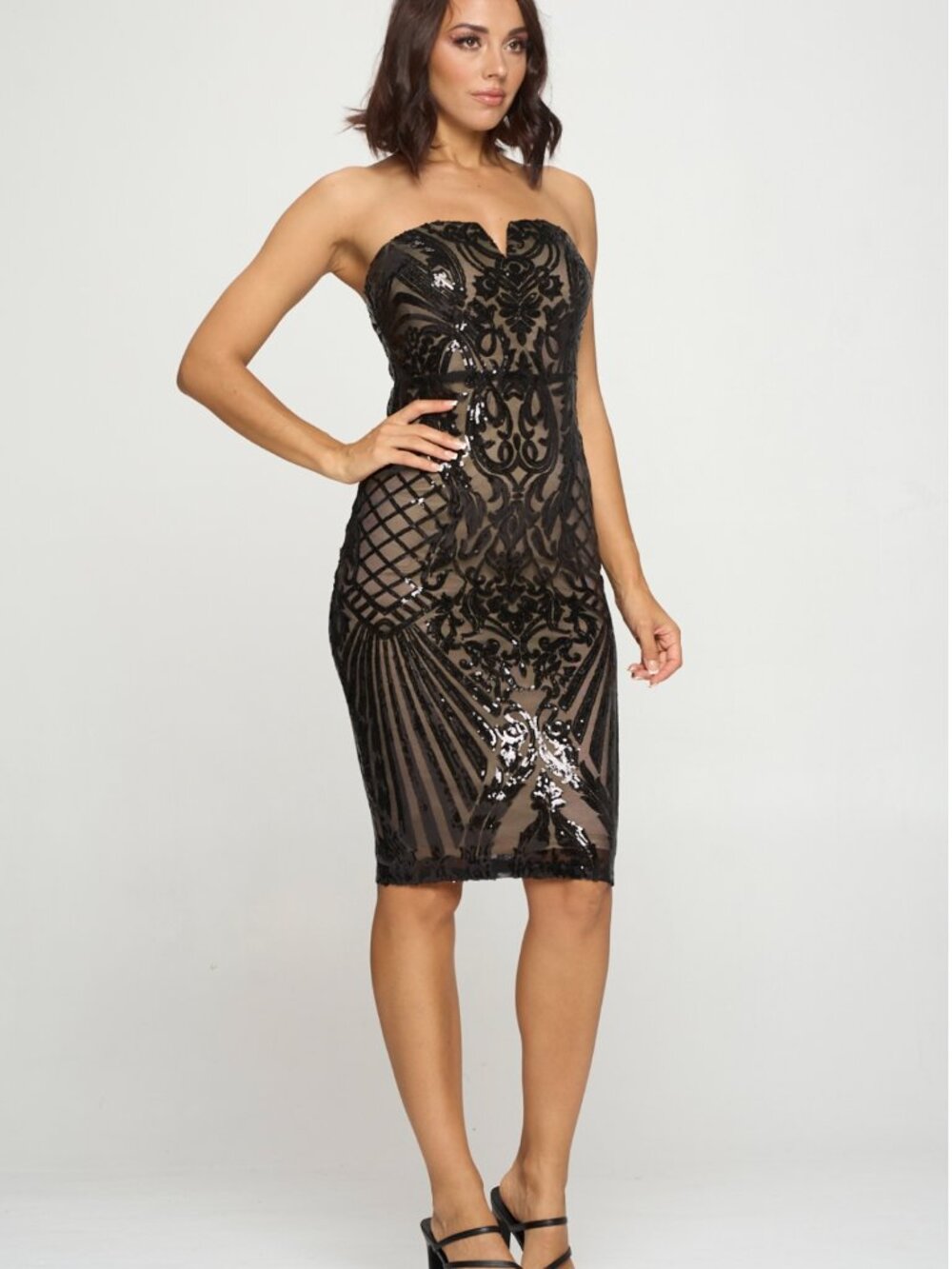 D19-Sequin Bodycon Tube Dress